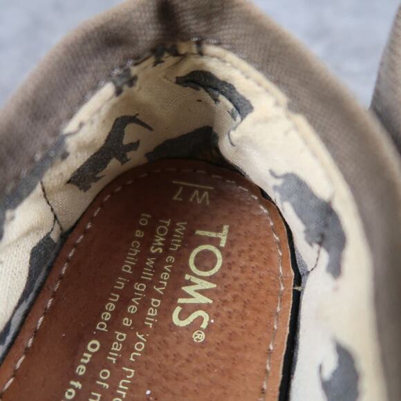 Toms Shoes Womens 7 Flats Slip On Alpargata Loafer Sneaker Casual Canvas Gray - Picture 11 of 11